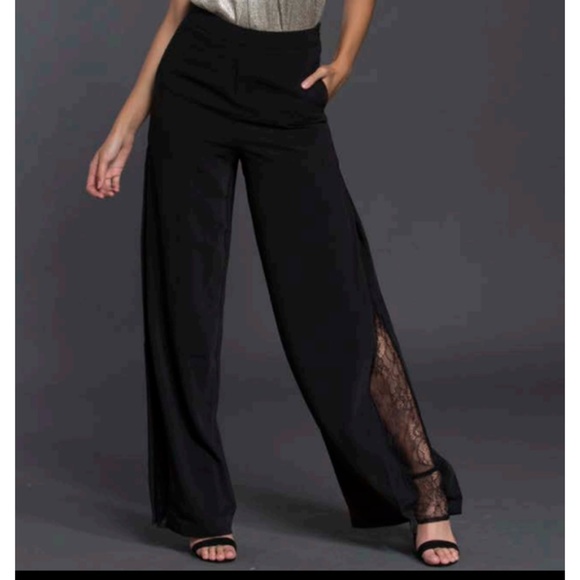 Anthropologie Pants - Bishop + Young Stella Wide Leg Pant Lace Inset NWT